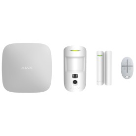 Ajax StarterKit Cam Plus White - Basic security system setup with visual alarm verifications and LTE support